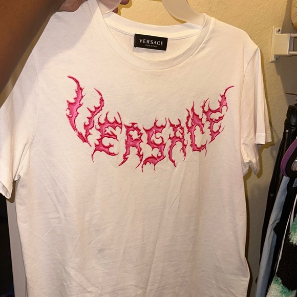 Versace: Logo-Print Cotton Shirt - Picture 1 of 4